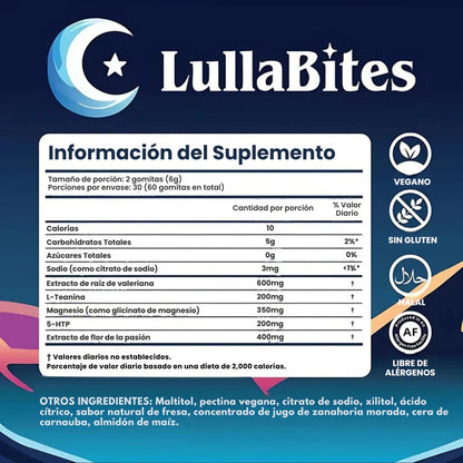 LullaBites® Gomitas Naturales para Dormir